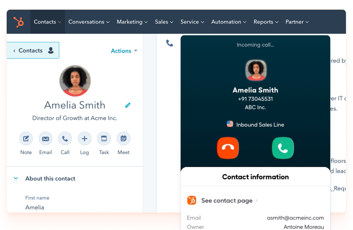 Risultato immagini per aircall hubspot